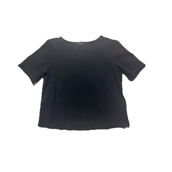 Quince Women Ultra-Stretch Ponte Short Sleeve Top Black Sleeved S - Picture 2 of 6